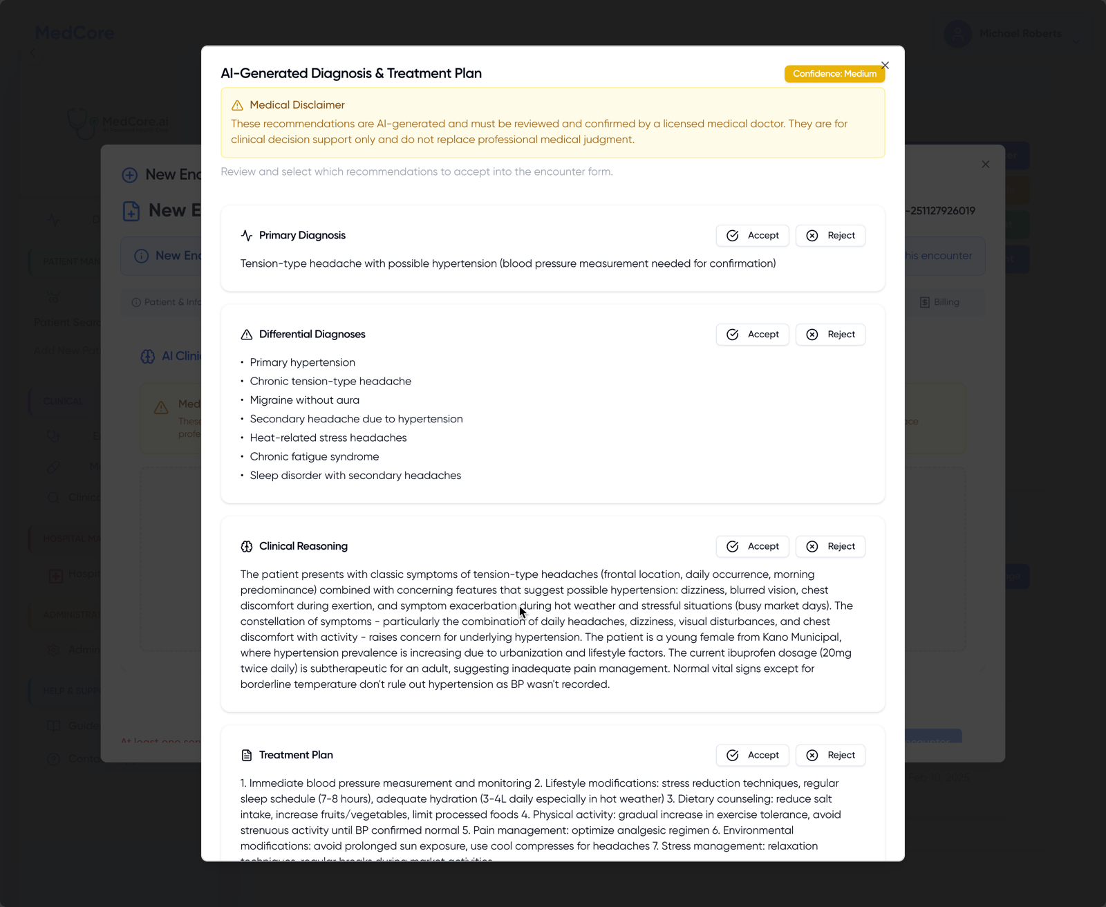 AI-Generated Diagnosis & Treatment Plan