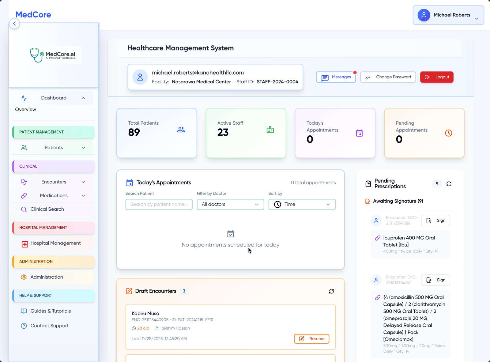 Medical Staff Dashboard