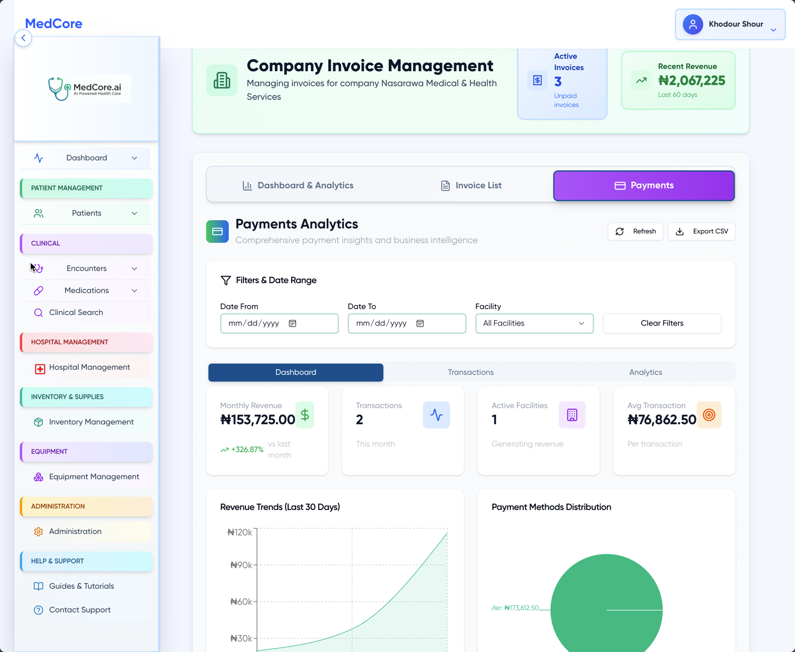 Payments Dashboard